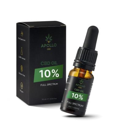 CBD Oil 10% - ApolloCBD - Full Spectrum - CBD - Premium Natural & Lab Tested-10ml-250 drops
