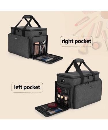BAFASO Black Makeup Bag - Cosmetic Organizer for Women & Girls | Ideal Storage for Makeup & Accessories - Buy Online on GoSupps.com