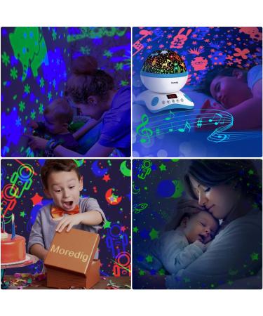 Moredig Baby Projector Night Light with Timer Remote, 12 Music, 8 Lighting Modes - Blue Night Light for Kids Bedroom | Perfect Gifts for Baby Boy - Buy Online on GoSupps.com
