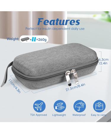 Youshares Insulin Cooling Bag - Travel Etui for Diabetics | TSA Approved Medicine Cooler with 2 Cooling Packs - Gray - Buy Online on GoSupps.com