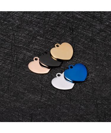 Personalized Engraved Dog & Cat ID Tag - Heart Design Badge for Collars - Unique Pet Gifts (Blue) - Buy Online on GoSupps.com