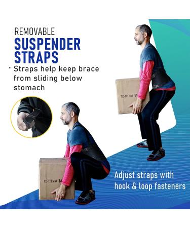 Buy DARLIS Work Back Brace | Removable Suspender Straps | Posture Corrector & Back Support Belt for Heavy Lifting - XL/2XL (44-51.2) | Ideal for Construction Moving & Warehouse Jobs - Buy Online on GoSupps.com