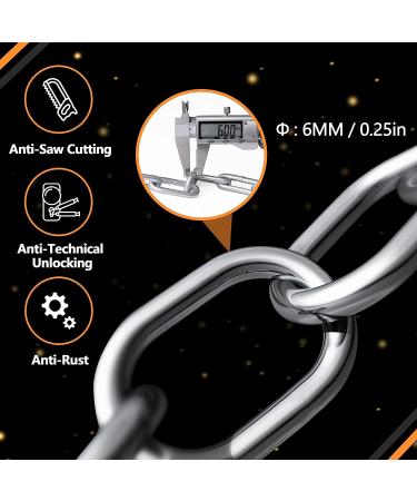SUNYA Bike Chain Lock - Heavy Duty Anti-Theft Bicycle Lock with 2 Keys - Black Sleeve - Buy Online on GoSupps.com