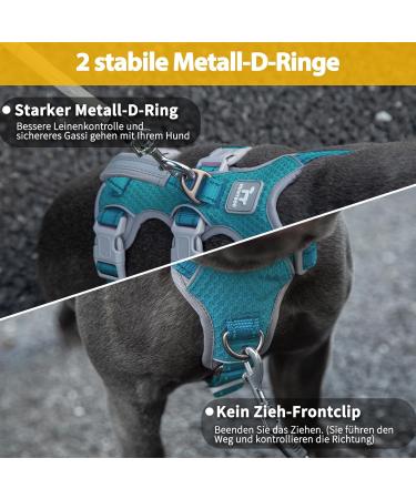 Huntboo Safety Harness for Small Dogs - Reflective Adjustable Durable Vest for Escape Artists - Blue (Size S) - Perfect for Walks - Buy Online on GoSupps.com