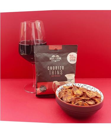 Made For Drink Chorizo Thins - Premium Bar Snacks | Keto Friendly & Great Taste Award Winner - 6 x 30g Gift Set - Buy Online on GoSupps.com