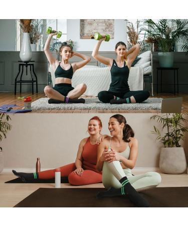 Buy Slipproof Yoga & Pilates Socks for Women | Toes Home Stopper Socks - 4 Pairs Anti-Slip Bubble Sports Socks (39-42) - Comfortable Black & Colored Grip Socks - Buy Online on GoSupps.com