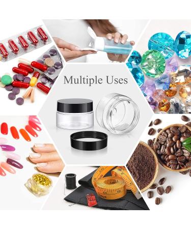 36-Piece 2 oz Black Plastic Cosmetic Jars with Inner Liners and Leak-Proof Lids - Ideal for Lotions, Ointments, and Travel Makeup Storage - Buy Online on GoSupps.com