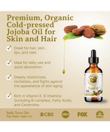 Bella Terra Oils - Organic Jojoba Oil 16oz - Unveiling Organic Jojoba's Beauty Secrets Saturated with Vitamin B5 & Folic Acid The Gold Standard of Body Oil Moisturizers 16 Fl Oz (Pack of 1) - Buy Online on GoSupps.com