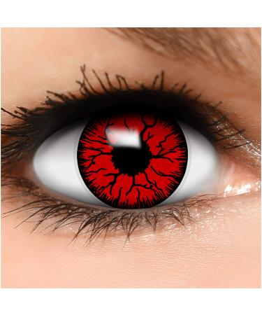 Funzera colored contact lenses Halloween red devil 2 pieces (1 pair) without prescription easy -to -use red lentils 2 x colored contact lens for cosplay carnival carnival anime - Buy Online on GoSupps.com