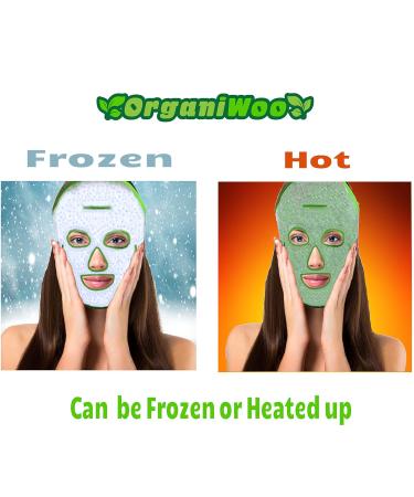 OrganiWoo Hot & Cold Therapy Face Ice Mask - Flexible Beads for Migraines Puffy Eyes Hangovers | Includes Freezer Bag - Buy Online on GoSupps.com