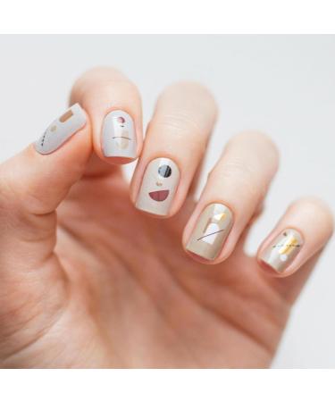 Avoa Beauty Nail Film - Mid Century Magic | Brown Beige White Gold Geometric Nail Art Wraps | 16 Self-Adhesive Long-Lasting Designs for Stunning Nails - Buy Online on GoSupps.com