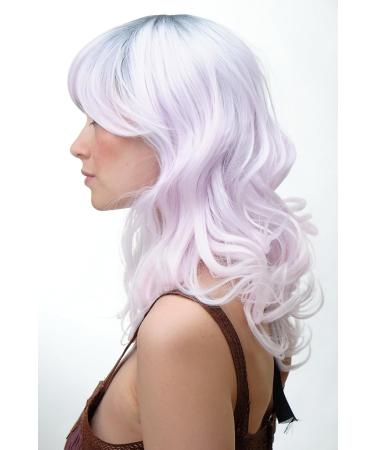 WIG ME UP YZF-7325-1001 | Ladies Pink-Gray Curly Wig for Cosplay | Medium Length Dark Grey & Light Pink Hair - Buy Online on GoSupps.com