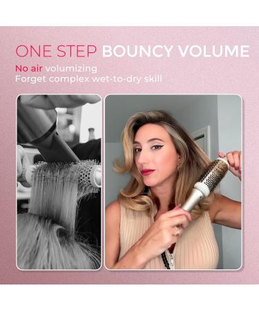 TYMO Thermal Brush - 2 in 1 Heated Round Brush & Curling Styler for Effortless Hair Straightening - Dual Voltage Quick & Easy Blowout Brush - Buy Online on GoSupps.com