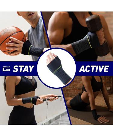 Neo-G Active Wrist Support   For Sports  Golf  Basketball  Football  Yoga  Tennis. For Sprains  Strains  Tendonitis  Injury Recovery - Multi Zone Wrist Compression Sleeve   M Medium: 16   19 CM/6.3   7.5 IN - Buy Online on GoSupps.com