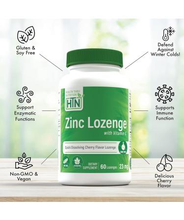 Zinc Lozenge with Vitamin C - 23mg Zinc, 30mg Vitamin C - Natural Cherry Flavor - Immune Support - Non-GMO, Gluten & Soy Free - 60 Count - Buy Online on GoSupps.com