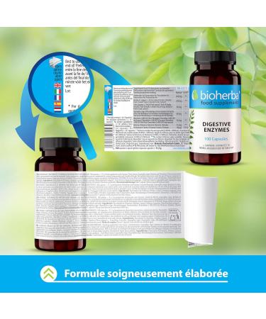 Enzymes Digestives 100 G lules | Avec b ta ne HCl et brom la ne par BIOHERBA 100 Pi ces - Buy Online on GoSupps.com