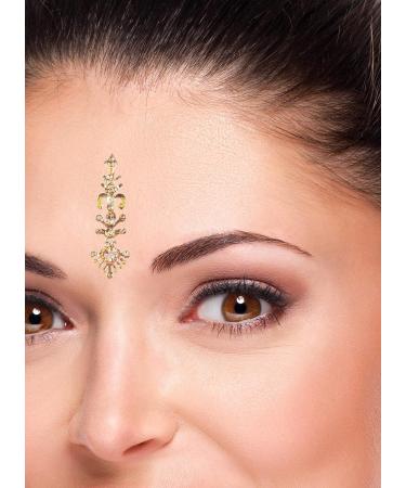 Indian Premium Fashion Bindi Women Forehead Stickers - Silver/Golden - Buy Online on GoSupps.com