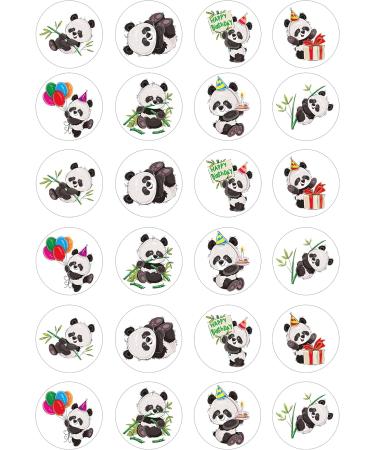 24 Panda Bears edible PRE CUT style kids childrens party decorations Wafer Paper Cupcake Fairy Cake Toppers - Buy Online on GoSupps.com