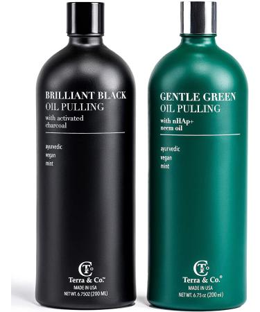 Terra & Co. Brilliant Black Oil Pulling - Natural Ayurvedic Activated Charcoal & Coconut Oil 200ml - Buy Online on GoSupps.com