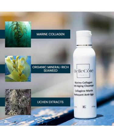 BelleC te Paris Marine Collagen Anti Aging Cleanser - Lichen Extract & Peptides for Dull And Dehydrated Skin Removes Impurities & Makeup Toxins | Organic Seaweed Facial Cleanser 4 fl oz - Buy Online on GoSupps.com