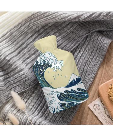 Retro Wave Hot Water Bottle with Plush Cover - Hand Warmer for Adults & Kids | 26.5x15.3cm - International Shipping Available - Buy Online on GoSupps.com