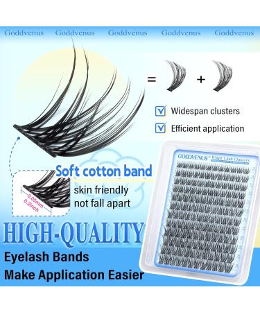Goddvenus Wispy Lash Clusters - Natural CD Curl Eyelash Extensions DIY Invisible Band Fluffy Individual Lashes for Stunning Eyes - Buy Online on GoSupps.com