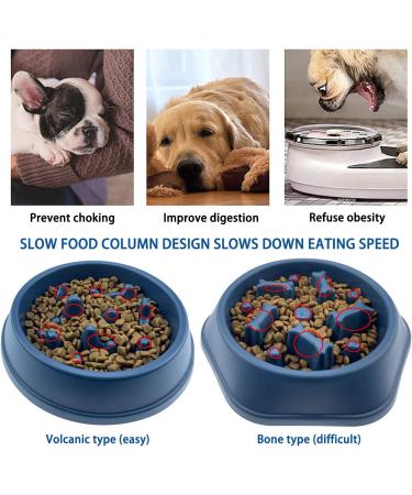 Slow Feeder Dog Bowl for Small to Medium Breed Dogs - Blue | Puppy Puzzle Bowl for Slow Eating & Treat Dispensing - Buy Online on GoSupps.com