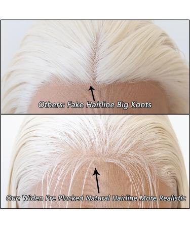 Platinum Blonde Synthetic Lace Front Wig for Black Women - Long Straight Heat Resistant Fiber Hair for Cosplay and Daily Wear - Buy Online on GoSupps.com