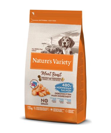 Nature's Variety Selected Meat Boost Adult Dog Food with Spineless Norwegian Salmon 1.5 kg 1 Unit