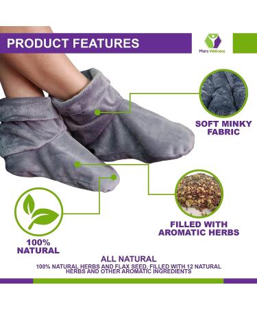 Mars Wellness Heated Microwavable Foot Booties - Charcoal Herbal Aromatherapy Slippers - Buy Online on GoSupps.com