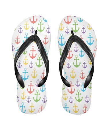Mnsruu Sea Anchor Flip Flops for Home Hotel Spa Bedroom Travel XXL for Men Women