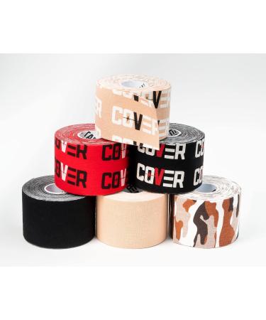 COVERTAPE kinesiology Athletic tape sports tape athletic tape muscle tape Sports tape Elastic therapeutic tape Pain relief tape Strapping tape Physical therapy tape Injury tape massage premium sports tape (cover designed colour) (Designed RED LOGO) - Buy Online on GoSupps.com