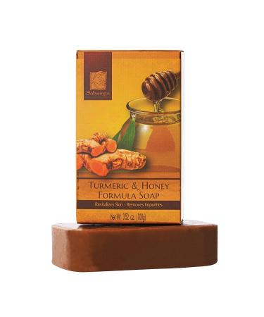 Sabunnga Turmeric Soap Bar - Natural Honey Turmeric Soap for Face & Body - Fades Dark Spots, PH Balanced, Gentle Exfoliating - Buy Online on GoSupps.com