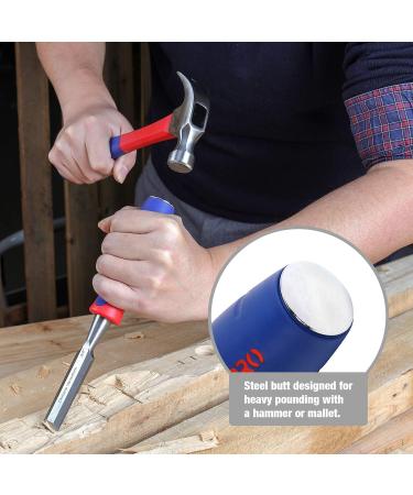 WORKPRO 3-piece Wood Chisel Set  Cr-V Construction  Bi-Material Soft Grip with Hammer End for Woodworking  Carving - Buy Online on GoSupps.com