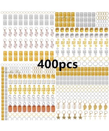cuhair 400 pieces hair braid rings metal hair cuffs hair dreadlocks pendant charms hair clip hair band accessories