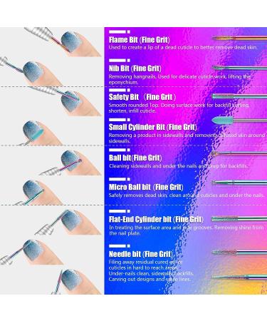 30Pcs Nail Drill Bits Set with Pink Holder - Tungsten Carbide Diamond Ceramic Quartz - 3/32 Inch Pointed Cuticle Bits for Acrylic Gel Nail Manicure - Home Salon - Buy Online on GoSupps.com