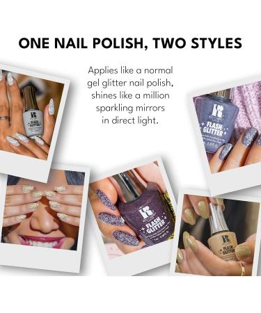 Red Carpet Manicure Flash Glitter Gel Polish | Infused with Vitamin A & Biotin | I'm Made To Sparkle | Mauve Pink Glitter Nail Gel Colour | 0.3 Fl. Oz. - Buy Online on GoSupps.com