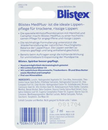 Blistex Med Plus Lip Care 7 ml - Ultimate Moisture & Healing for Dry Lips | International Shipping Available - Buy Online on GoSupps.com