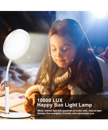 Happy Lamp 10000 Lux Desk Sun Lamp with 360 Adjustable Gooseneck & 3 Colors & 10 Brightness Levels for Reading/Office/Home small - Buy Online on GoSupps.com