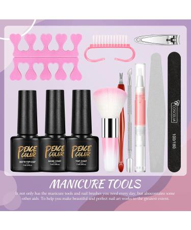 PEACECOLOR Gel Nail Polish Starter Kit - 6 Colors with Portable U V/LED Nail Lamp | Gloss/Matte Top Coat, Manicure Tools | Perfect Gift for Women - Buy Online on GoSupps.com