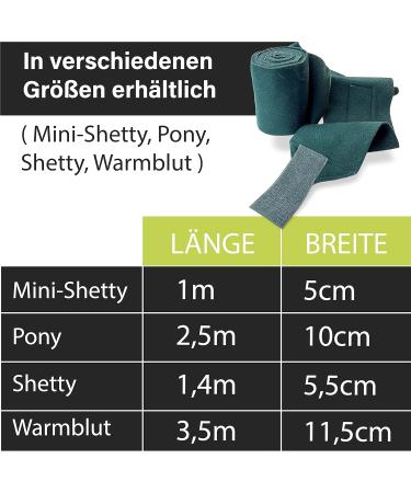 Fleece Bandages for Horses - Velcro Fastener 4-Set with Storage Bag | Dark Green for Shetland Pony (Shetty) - Buy Online on GoSupps.com