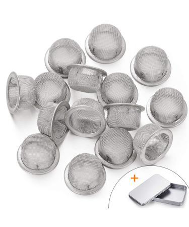15 Pcs 0.5Inch 1/2 Inch Premium Diameter Stainless Steel Mental Screen Filters with Metal Box