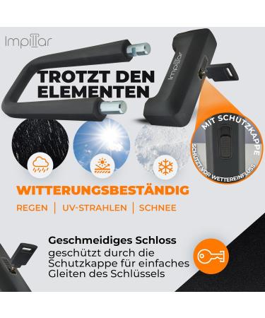 Impillar High Security Bike Lock for E-Scooter E-Bike Roller & Motorcycle | Light Bracket Lock with 1.2m Cable - Ideal for Children & Adults - Buy Online on GoSupps.com