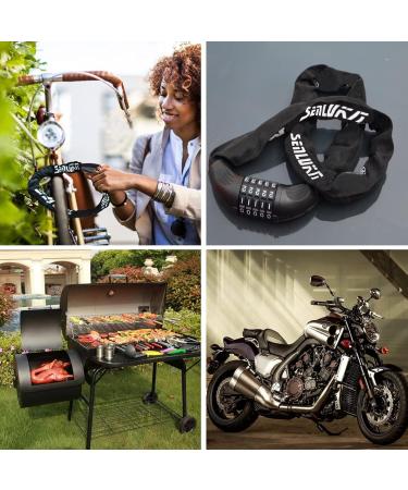High-Security Bicycle Lock with Combination Code - Durable Chain Lock for Bikes Motorcycles Doors & Gates (Black) - Buy Online on GoSupps.com