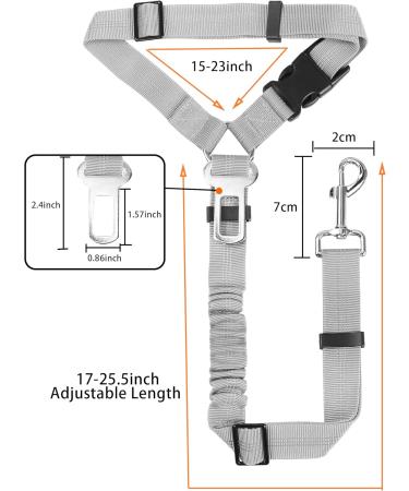Adjustable Safety Crockery for Dogs | Heavy-Duty Car Dishes with 360 Rotary Carabiner | Nylon Pet Seating Straps - Base Type Gray - Buy Online on GoSupps.com