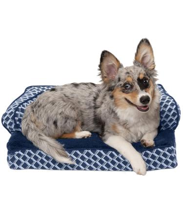 Furhaven Orthopedic Cooling Gel and Memory Foam Pet Beds for Small Medium and Large Dogs and Cats - Plush and Suede Sofa Quilted Sofa Comfy Couch Dog Bed and More