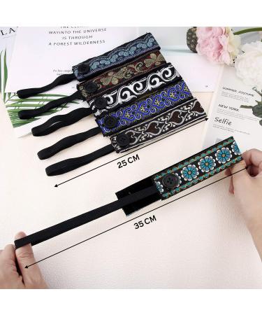 6 Pack Nurse Headbands with Buttons | Non-slip Velvet-lined Hairband | Adjustable Boho Yoga Headband - Buy Online on GoSupps.com