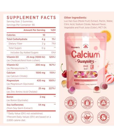 Calcium Gummies for Women 1500mg Calcium - Buy Online on GoSupps.com