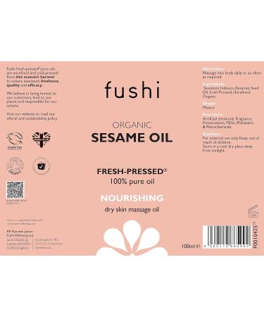  Fushi Fushi Sesame Seed Organic Oil 100ml Extra Virgin Biodynamic Harvested Cold Pressed - Buy Online on GoSupps.com
