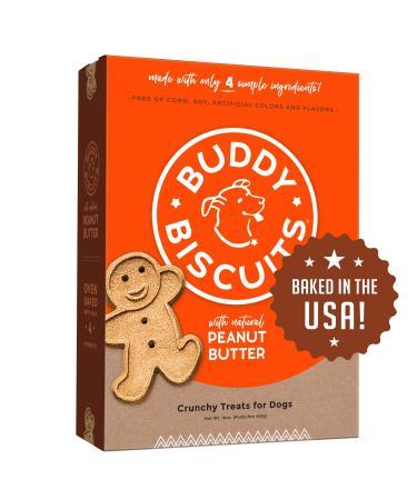 Buddy Biscuits Oven Baked Healthy Dog Treats, Crunchy, Whole Grain and Baked in the USA Peanut Butter 1 Pound (Pack of 1)